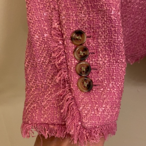 NWT Ann Taylor Newbury Blazer in Pink Tweed - Picture 10 of 12